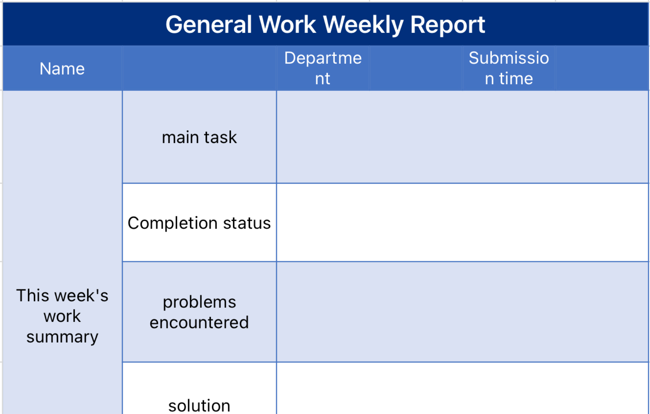 General Work Weekly Report 1